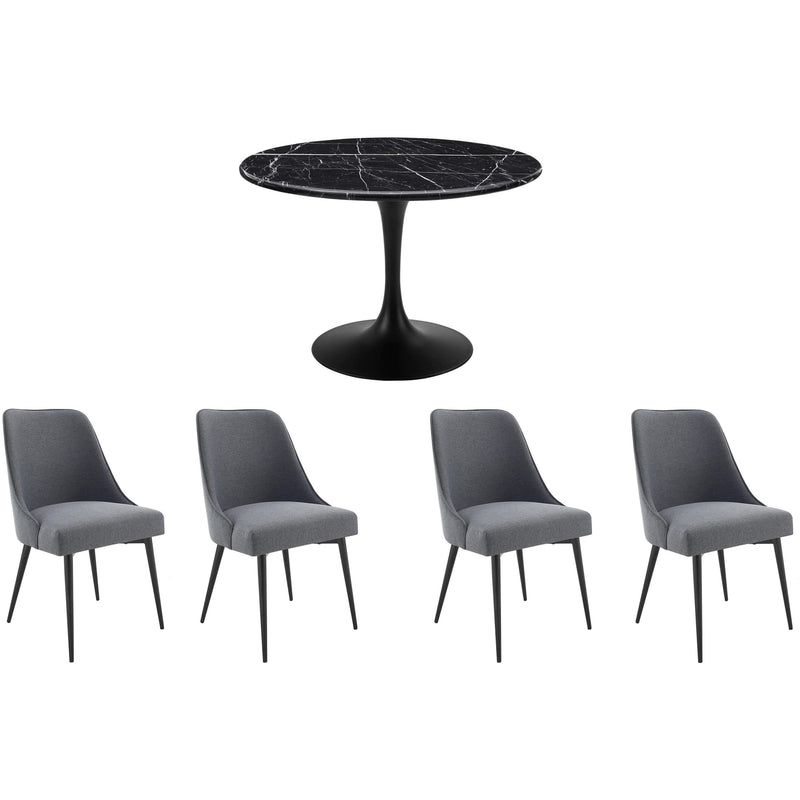 Steve Silver Furniture Colfax 5 pc Dining Set - Black/Stone IMAGE 1