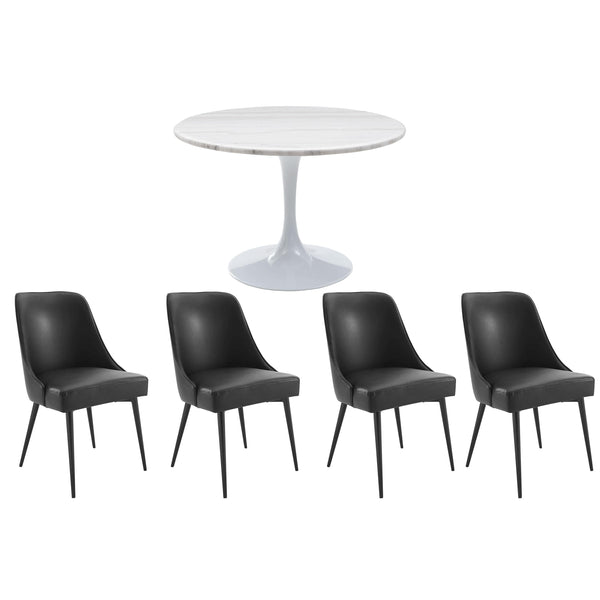 Steve Silver Furniture Colfax 5 pc Dining Set - White/Black IMAGE 1