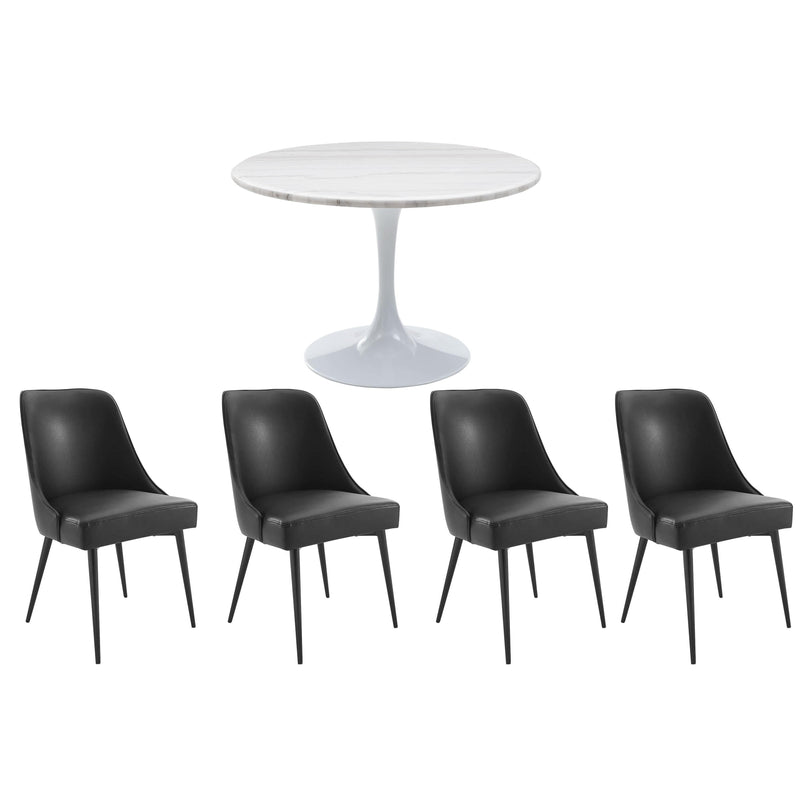 Steve Silver Furniture Colfax 5 pc Dining Set - White/Black IMAGE 1