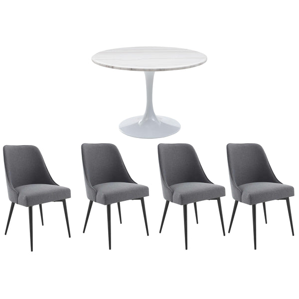 Steve Silver Furniture Colfax 5 pc Dining Set - White/Charcoal IMAGE 1