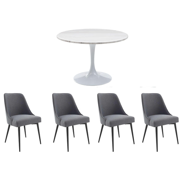 Steve Silver Furniture Colfax 5 pc Dining Set - White/Stone IMAGE 1