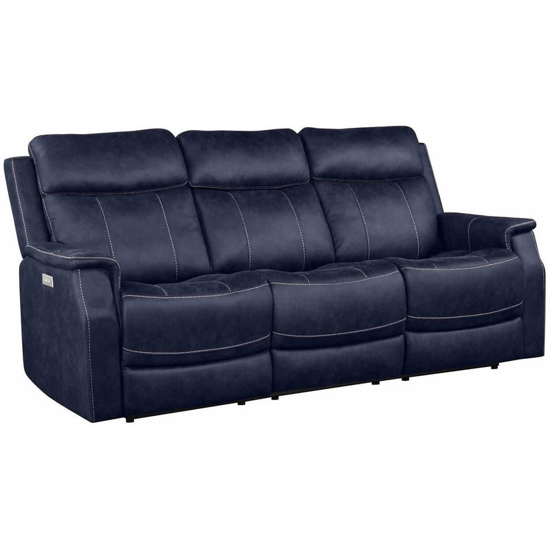 Steve Silver Furniture Valencia VA950 3 pc Power Reclining Living Room Set - Ocean Blue IMAGE 2