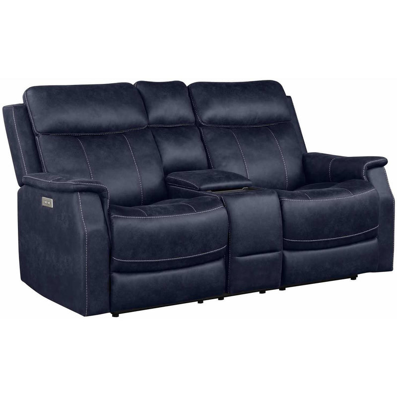 Steve Silver Furniture Valencia VA950 3 pc Power Reclining Living Room Set - Ocean Blue IMAGE 3