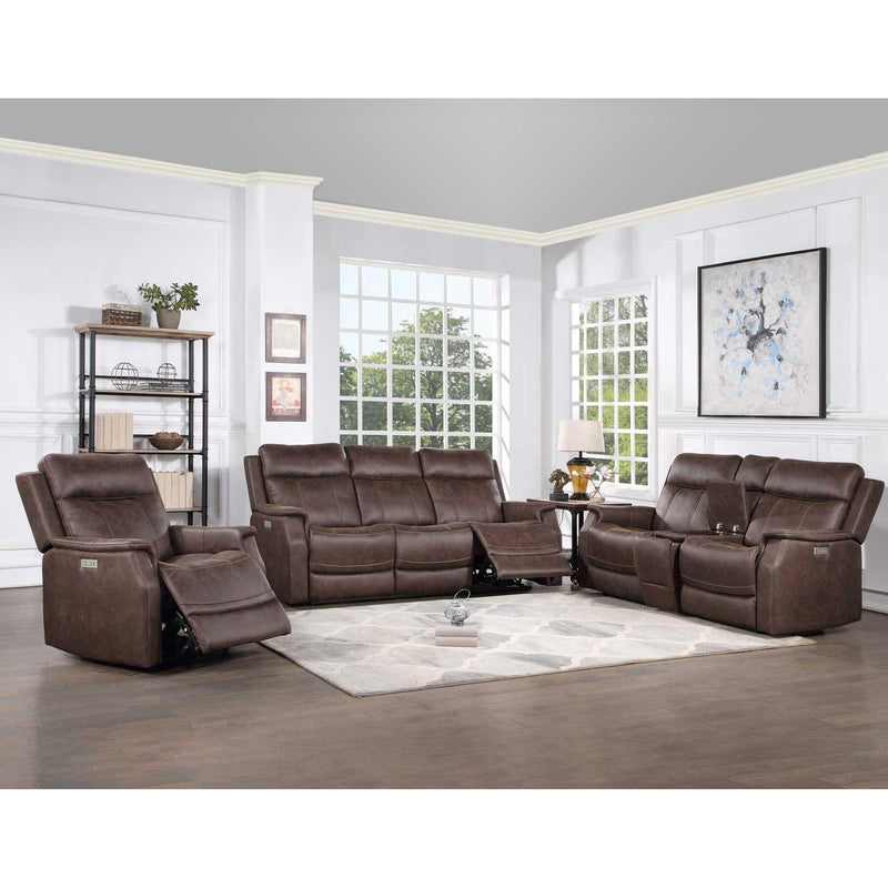 Steve Silver Furniture Valencia VA950 3 pc Power Reclining Living Room Set - Walnut IMAGE 1