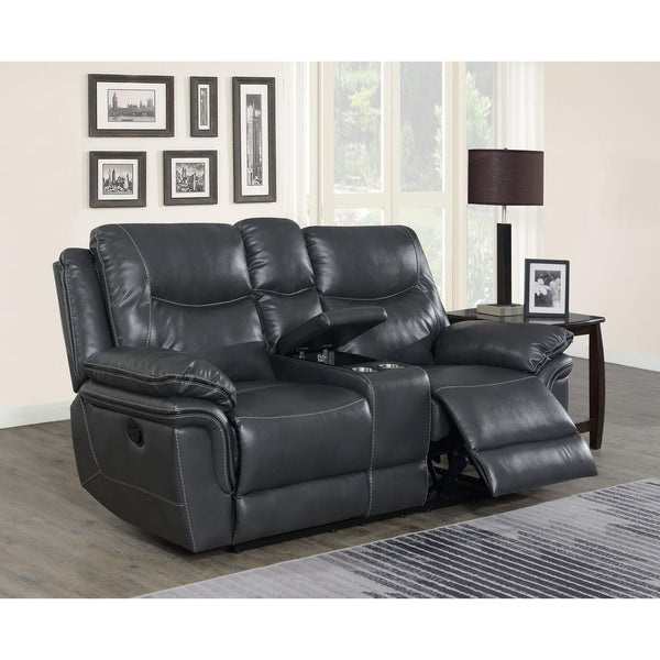 Steve Silver Furniture Isabella Reclining Leather Look Loveseat with Console IS850CLG IMAGE 1