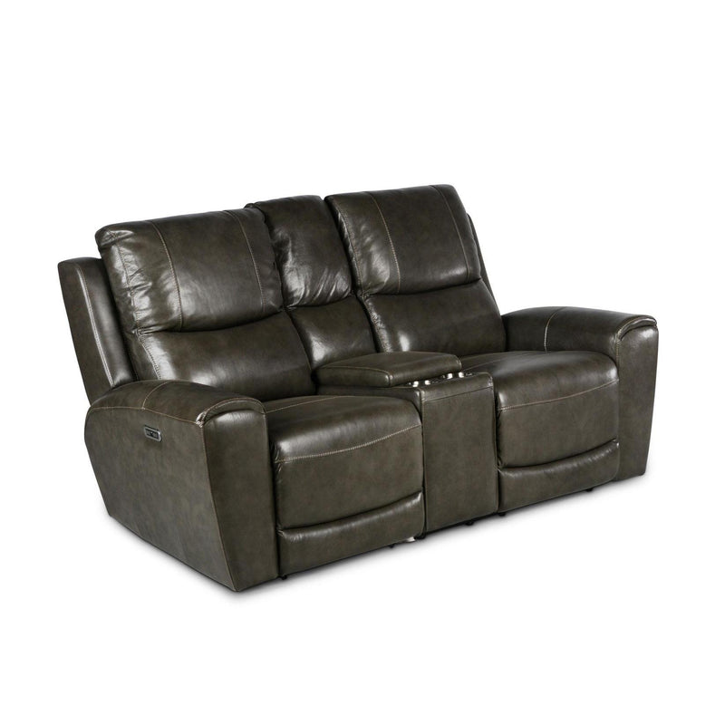 Steve Silver Furniture Laurel Power Reclining Leather Loveseat with Console LL950CLG IMAGE 1