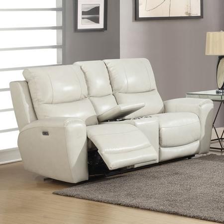 Steve Silver Furniture Laurel Power Reclining Leather Loveseat with Console LL950CLI IMAGE 2