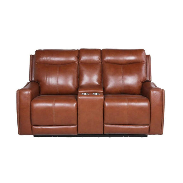 Steve Silver Furniture Natalia Power Reclining Leather Loveseat with Console NT850LC IMAGE 1