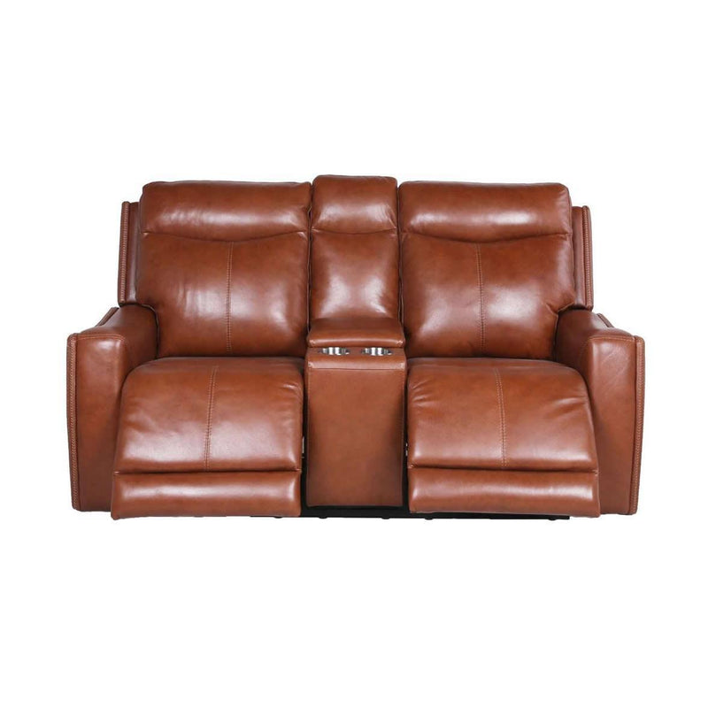 Steve Silver Furniture Natalia Power Reclining Leather Loveseat with Console NT850LC IMAGE 2