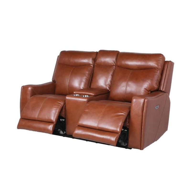 Steve Silver Furniture Natalia Power Reclining Leather Loveseat with Console NT850LC IMAGE 5