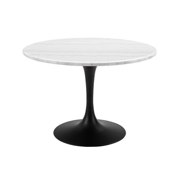 Steve Silver Furniture Round Colfax Dining Table with Marble Top and Pedestal Base CF450KDB/CF450WMT IMAGE 1