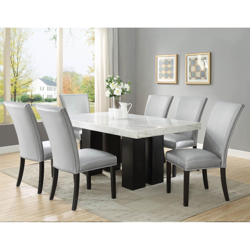 Steve Silver Furniture Camila Dining Table with Marble Top CM420WB/CM420WT IMAGE 4