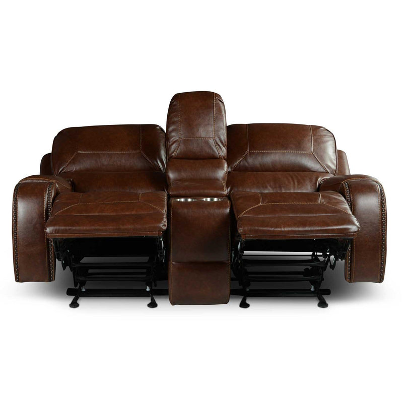 Steve Silver Furniture Keily Reclining Leather Look Loveseat with Console KE800CL IMAGE 2