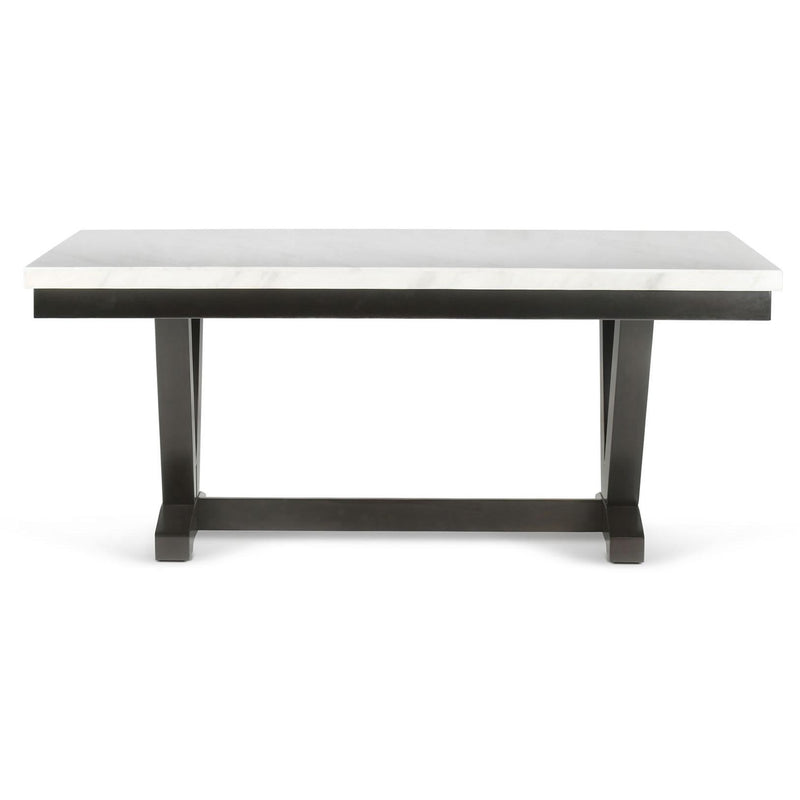 Steve Silver Furniture Finley Dining Table with Marble Top and Trestle Base FL500WT IMAGE 1