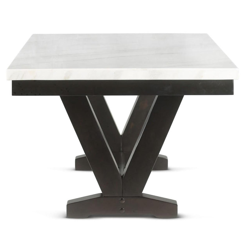 Steve Silver Furniture Finley Dining Table with Marble Top and Trestle Base FL500WT IMAGE 3