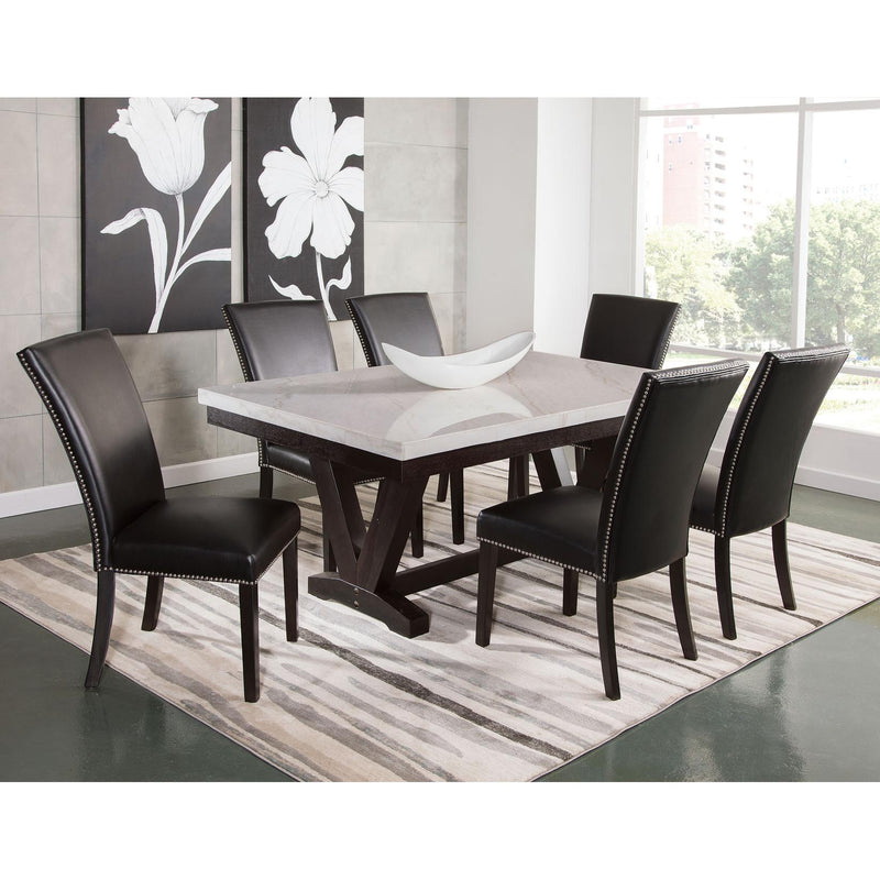 Steve Silver Furniture Finley Dining Table with Marble Top and Trestle Base FL500WT IMAGE 5