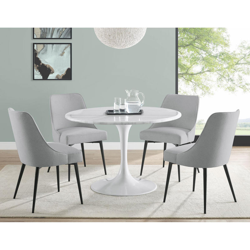 Steve Silver Furniture Round Colfax Dining Table with Marble Top and Pedestal Base CF450WDB/CF450WMT IMAGE 3