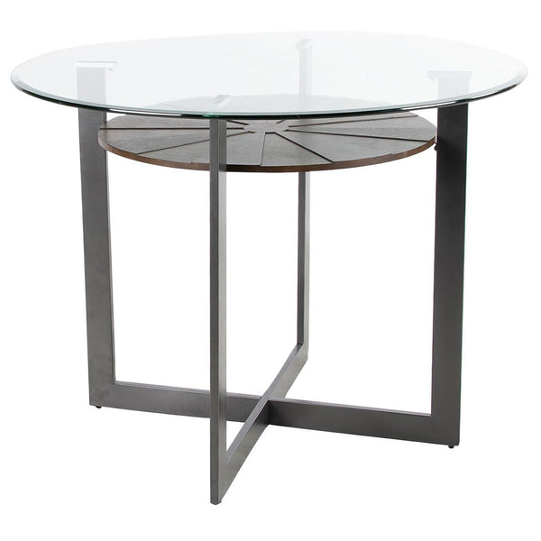 Steve Silver Furniture Round Olson Counter Height Dining Table with Glass Top and Pedestal Base OS480CB/OS480GT IMAGE 1