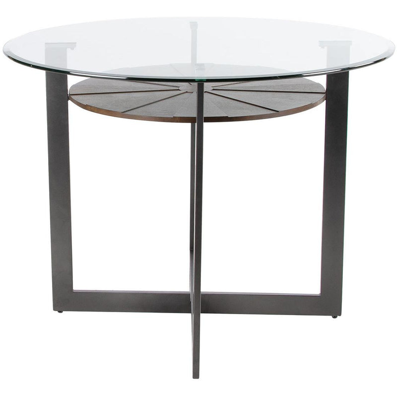 Steve Silver Furniture Round Olson Counter Height Dining Table with Glass Top and Pedestal Base OS480CB/OS480GT IMAGE 2