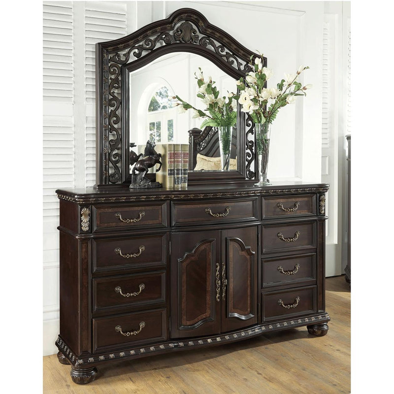 Steve Silver Furniture Monte Carlo 9-Drawer Dresser with Mirror RE163SS-110/RE163SS-121 IMAGE 3