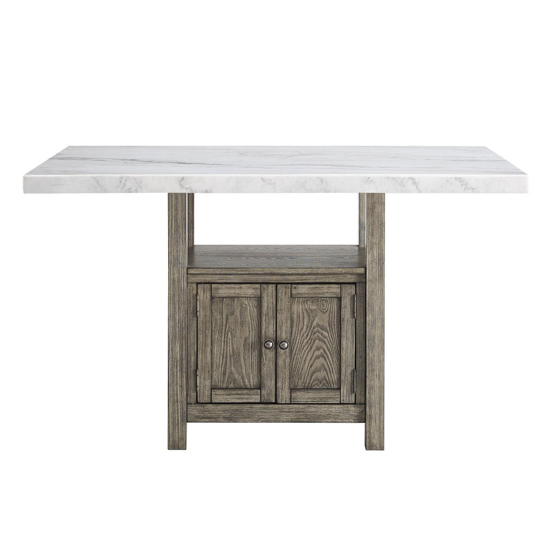 Steve Silver Furniture Grayson Counter Height Dining Table with Marble Top and Pedestal Base GS640CTB/GS640WMT IMAGE 1