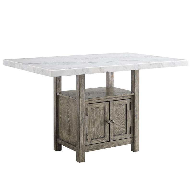 Steve Silver Furniture Grayson Counter Height Dining Table with Marble Top and Pedestal Base GS640CTB/GS640WMT IMAGE 3