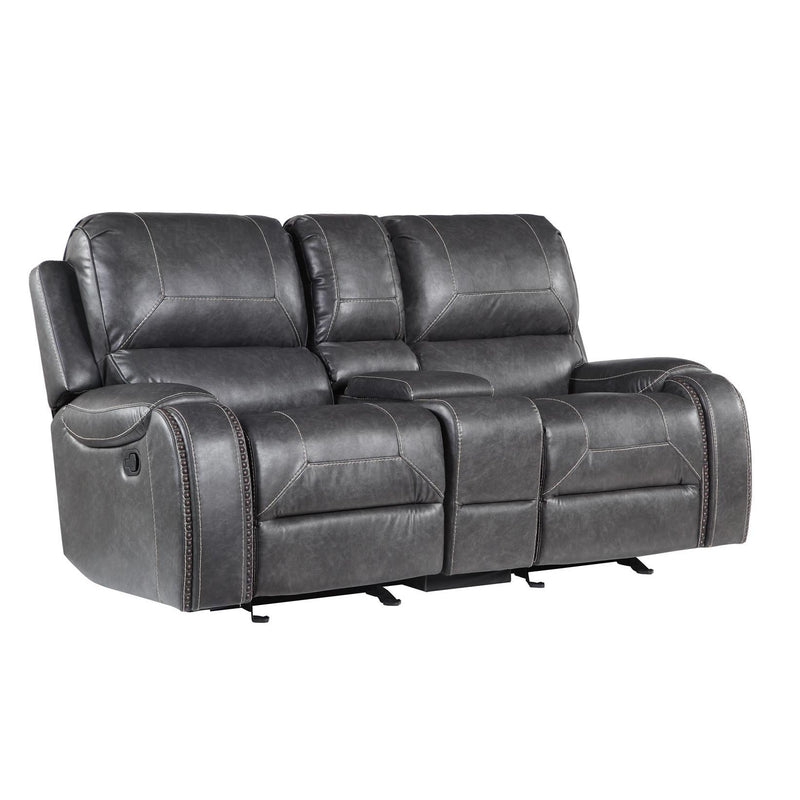 Steve Silver Furniture Keily Reclining Leather Look Loveseat with Console KE800CLG IMAGE 1