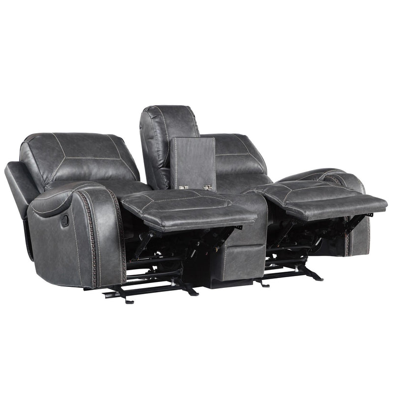 Steve Silver Furniture Keily Reclining Leather Look Loveseat with Console KE800CLG IMAGE 2