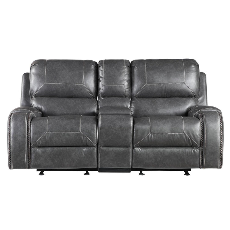 Steve Silver Furniture Keily Reclining Leather Look Loveseat with Console KE800CLG IMAGE 3