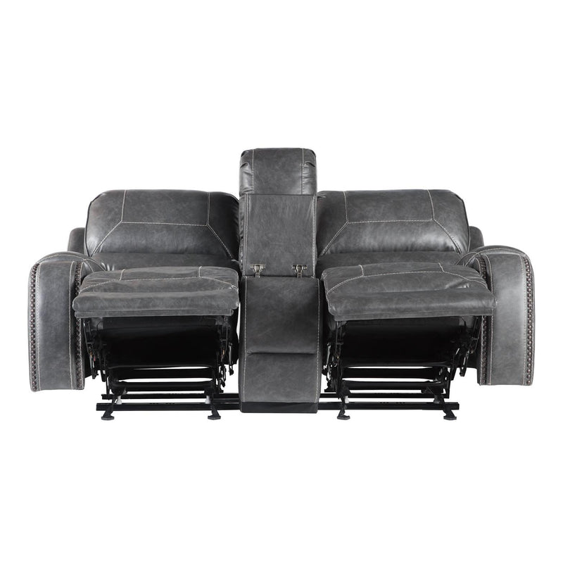 Steve Silver Furniture Keily Reclining Leather Look Loveseat with Console KE800CLG IMAGE 4