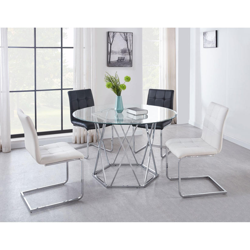 Steve Silver Furniture Round Escondido Dining Table with Glass Top and Pedestal Base ED480DB/ED480GT IMAGE 4