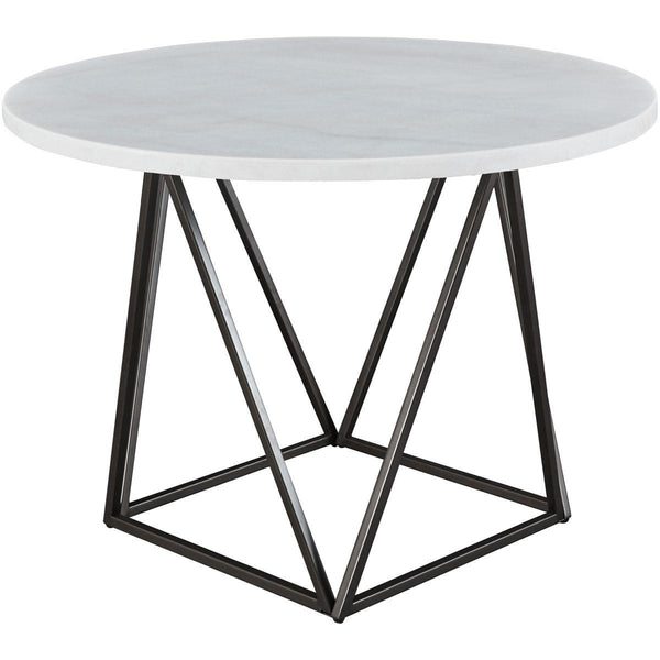 Steve Silver Furniture Round Ramona Dining Table with Marble Top and Pedestal Base RM440WT IMAGE 1