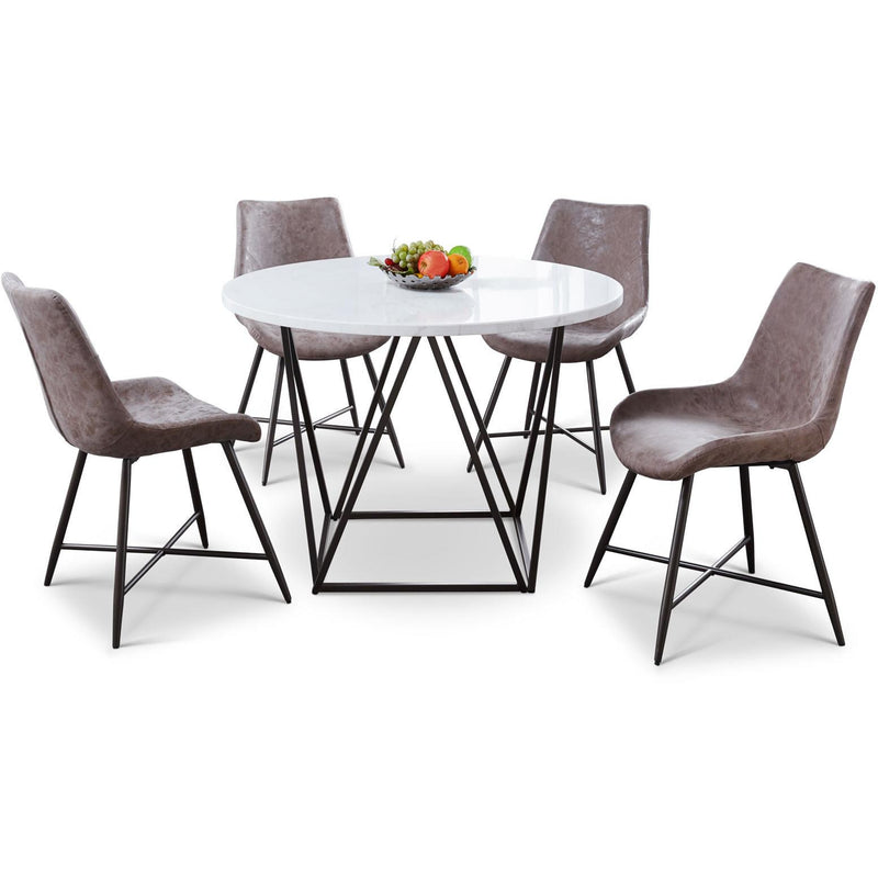 Steve Silver Furniture Round Ramona Dining Table with Marble Top and Pedestal Base RM440WT IMAGE 3