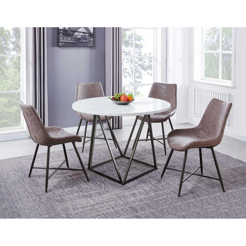 Steve Silver Furniture Round Ramona Dining Table with Marble Top and Pedestal Base RM440WT IMAGE 5