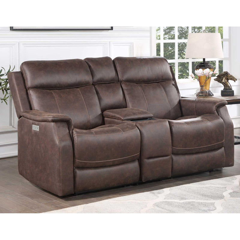 Steve Silver Furniture Valencia Power Reclining Leather Look Loveseat with Console VA950CLW IMAGE 11