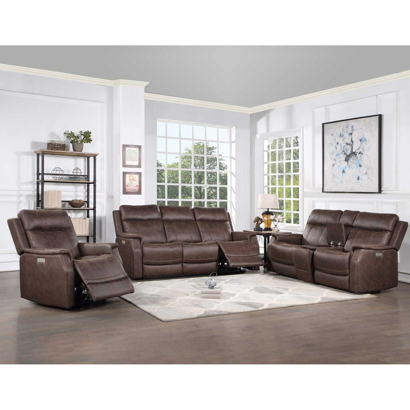 Steve Silver Furniture Valencia Power Reclining Leather Look Loveseat with Console VA950CLW IMAGE 12