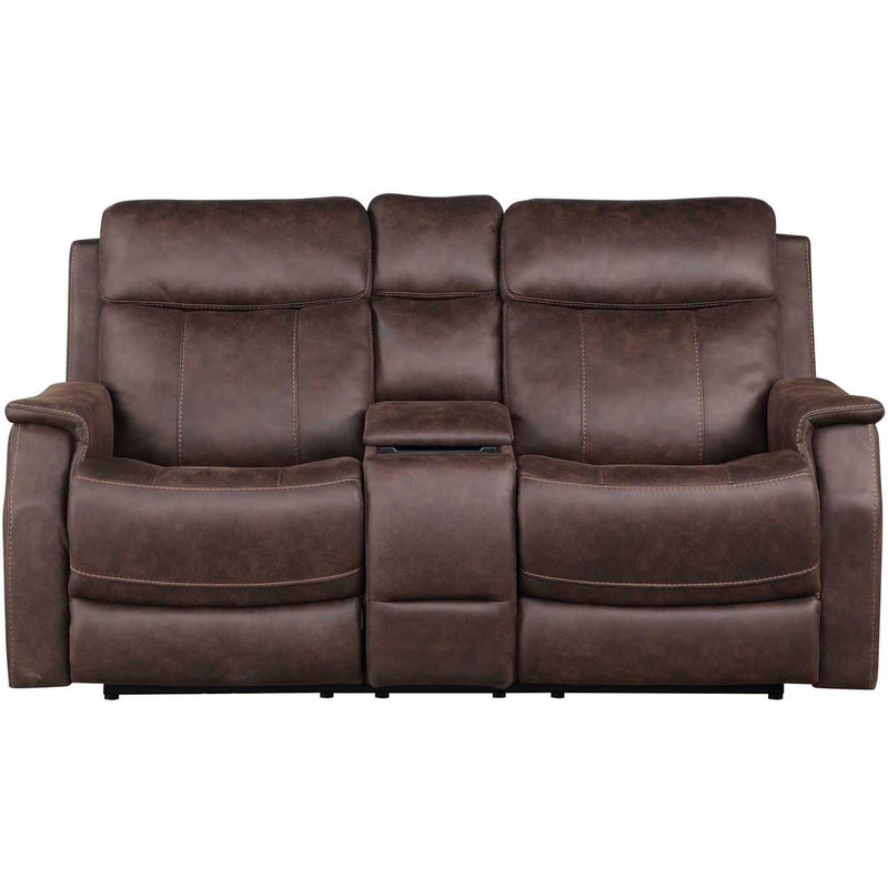 Steve Silver Furniture Valencia Power Reclining Leather Look Loveseat with Console VA950CLW IMAGE 1