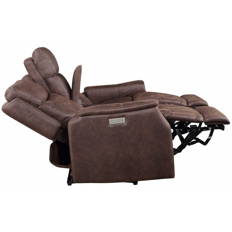 Steve Silver Furniture Valencia Power Reclining Leather Look Loveseat with Console VA950CLW IMAGE 6