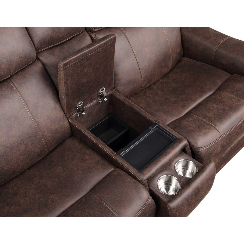 Steve Silver Furniture Valencia Power Reclining Leather Look Loveseat with Console VA950CLW IMAGE 8