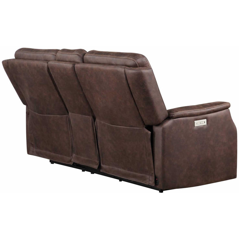 Steve Silver Furniture Valencia Power Reclining Leather Look Loveseat with Console VA950CLW IMAGE 9