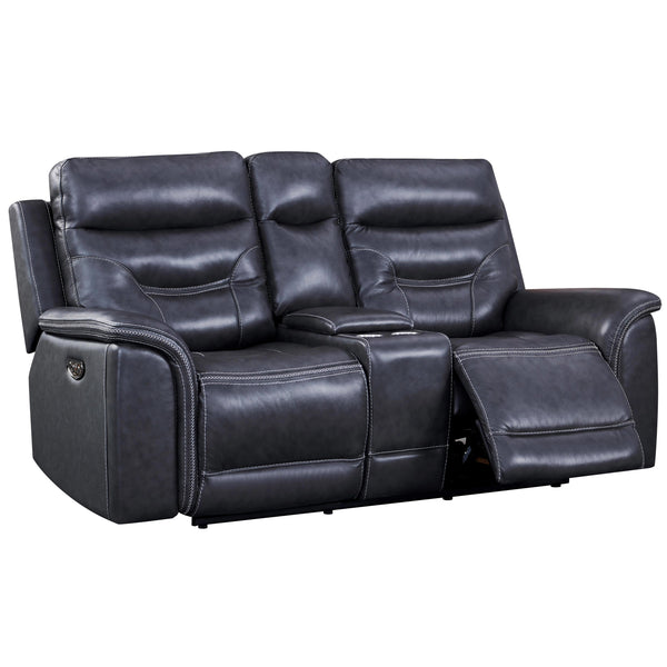 Leather Italia USA Bullard Power Reclining Leather Loveseat with Console 1669-EH5194C-021095LV IMAGE 1