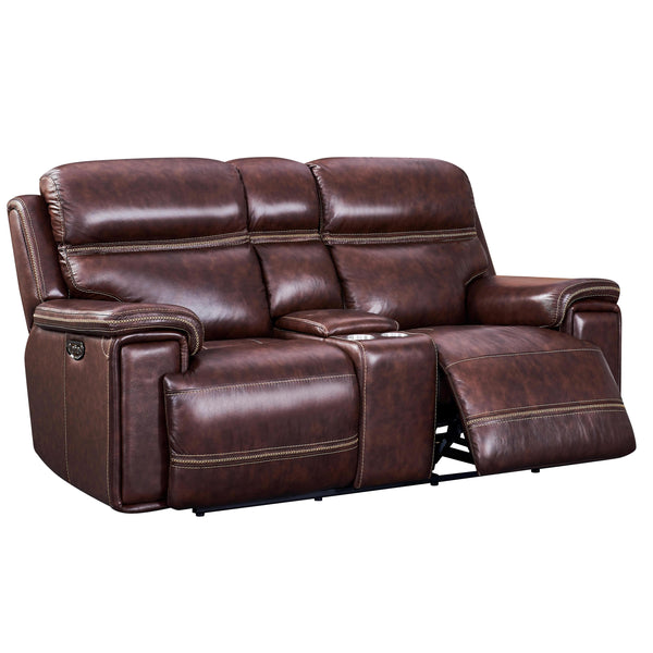 Leather Italia USA Fresno Power Reclining Leather Loveseat with Console 1669-EH2394C-021004LV IMAGE 1