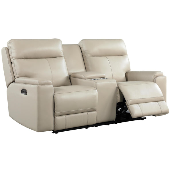 Leather Italia USA Bryant Power Reclining Leather Loveseat with Console 1444-EH310C-021001LV IMAGE 1