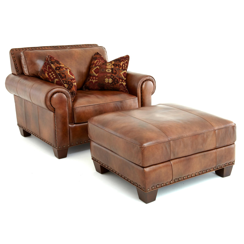 Steve Silver Furniture Silverado Leather Ottoman SR920T IMAGE 1