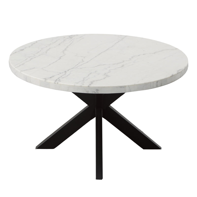 Steve Silver Furniture Round Xena Dining Table with Marble Top and Pedestal Base XN520WT IMAGE 2