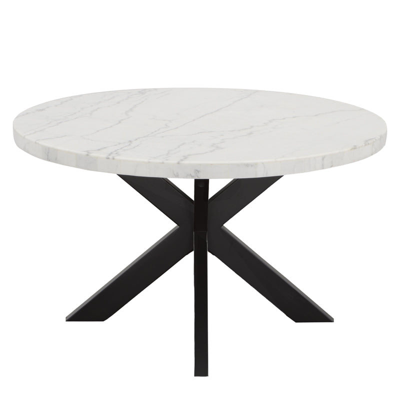 Steve Silver Furniture Round Xena Dining Table with Marble Top and Pedestal Base XN520WT IMAGE 3