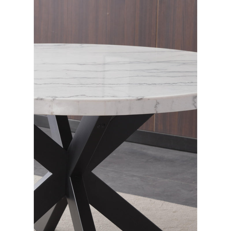 Steve Silver Furniture Round Xena Dining Table with Marble Top and Pedestal Base XN520WT IMAGE 4