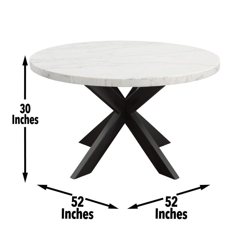 Steve Silver Furniture Round Xena Dining Table with Marble Top and Pedestal Base XN520WT IMAGE 9