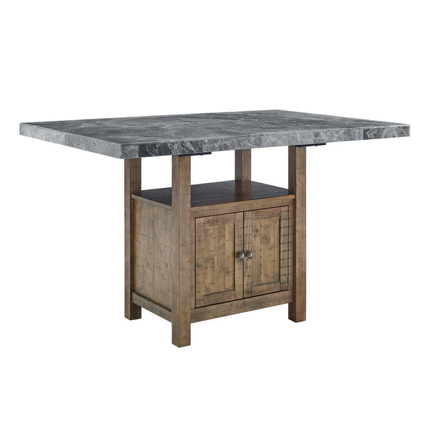 Steve Silver Furniture Grayson Counter Height Dining Table with Marble Top and Pedestal Base GS600CTB/GS600GMT IMAGE 1