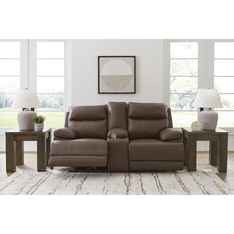 Signature Design by Ashley VonRyan Power Reclining Leather Match Loveseat with Console U1040018 IMAGE 4